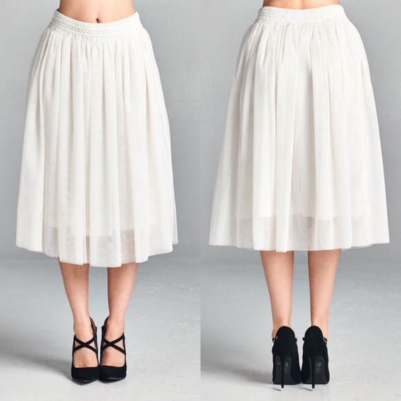 LAST 1๐ธ tulle midi full skirt tutu white - Picture 4 of 6
